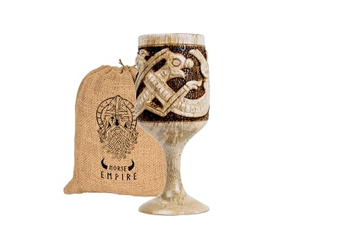 Handmade 6oz Wooden Wine chalice for Men Women (Jörmungandr Style) with Hand Pyrography Woodburning - Viking-Style Drinking Vessel| Tankard| Wood - WoodArtSupply