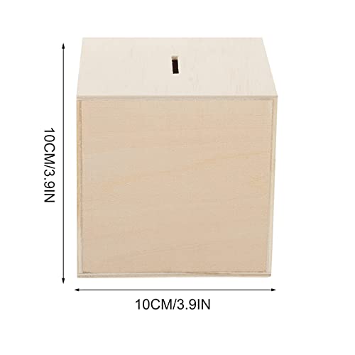 Toyvian 3Pcs DIY Unfinished Wooden Piggy Bank Wood Coin Bank Wood Change Box Paint Decorate Assembly Box Craft Kits for Kids Adult Gift Table