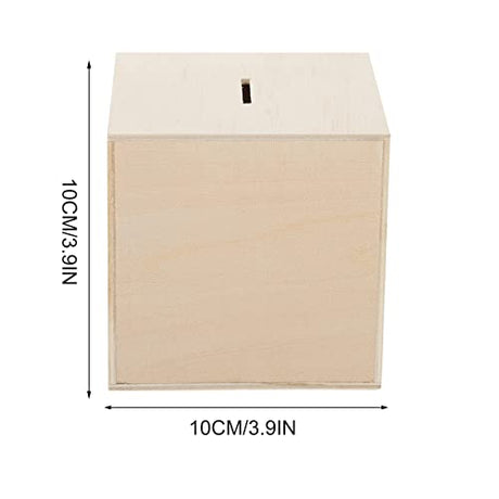 Toyvian 3Pcs DIY Unfinished Wooden Piggy Bank Wood Coin Bank Wood Change Box Paint Decorate Assembly Box Craft Kits for Kids Adult Gift Table Toyvian