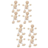 Tofficu 8 Pcs Unfinished Wooden Doll Unfinished Wooden Figurines Wooden Peg Dolls DIY Peg Dolls Unfinished Peg People Kids Mannequin Kids Toys Tofficu