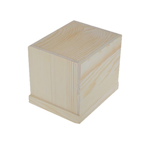 Dovewill Natural Unfinished Wooden Jewelry Box Small 2 Drawers Chest Case Glass Mirror - WoodArtSupply