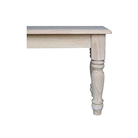 International Concepts Farmhouse Bench, Unfinished IC International Concepts