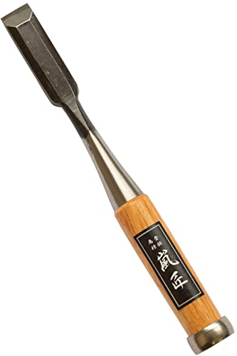 RANSHOU Japanese Chisel 18mm 3/4" Mortise Chisel Oire Nomi, Professional Wood Chisel for Woodworking, Japanese Red Oak Handle, Made in JAPAN - WoodArtSupply