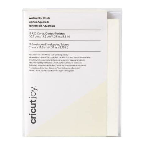 Cricut Cold-Press Watercolor Cards, R20 (12ct) Customizable Blank Greeting Cards with Envelopes, Create Personalized Birthday Cards, Thank You Cards Cricut