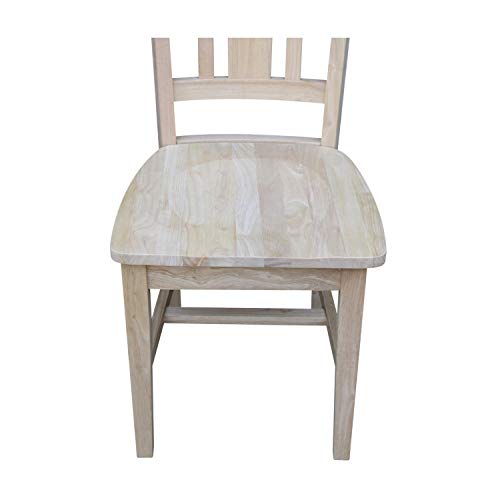 International Concepts Pair of Slat Back Chairs, Unfinished IC International Concepts