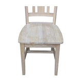 International Concepts Pair of Slat Back Chairs, Unfinished IC International Concepts