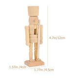 BESPORTBLE 3Pcs Christmas Wooden Unfinished Nutcracker Figurines DIY Blank Unpainted Nutcracker Puppet Nutcracker Soldier Ornament for Christmas BESPORTBLE