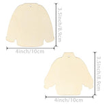Clothes Wood Wooden Clothing Shape Unfinished Wood Sweater Blank Wood Pieces Wooden with Twines Art Ornaments for Christmas Wedding Birthday Party Zontween