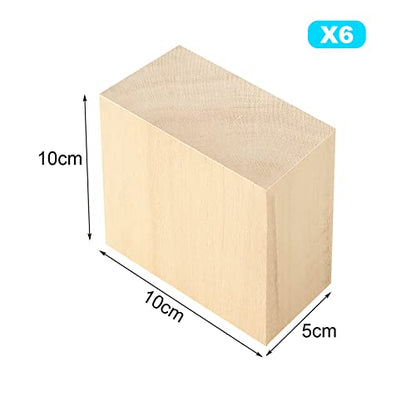 QTLCOHD 6Pcs Basswood Carving Blocks 4x4x2 Inch Whittling Wood Blocks Unfinished Wood Blocks Wood Carving Blocks for Beginner to Expert, Wood Carving - WoodArtSupply