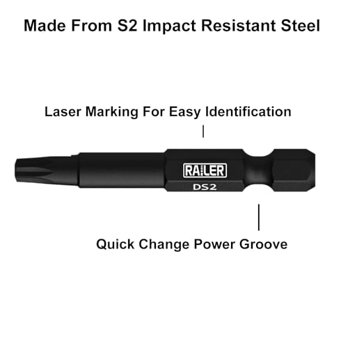 Double Square 8 Point Star Bit Set. Railer Premium S2 Steel 2 Inch 8 Spline Double Square Bit Set With A Storage Bit Holder (5pc Set) Railer