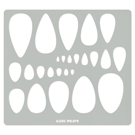Aleks Melnyk #151 Metal Stencil for Jewelry, Shape Earring Teardrops Cutouts Stencil, Lapidary Template for Cabochons, Tear Drop, Jewelry Making - WoodArtSupply