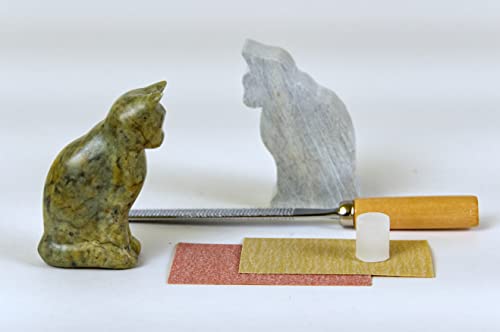 STUDIOSTONE CREATIVE DIY Arts & Crafts Carving Kit Kids Adults Cat Sculpture Soapstone - WoodArtSupply