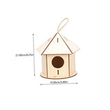 Yardwe 4 Pcs Wooden Bird House Wooden Bird Hut Natural Unfinished Wood Birdhouse Unfinished Birdhouse to Paint Artificial Birds House Bird House Yardwe
