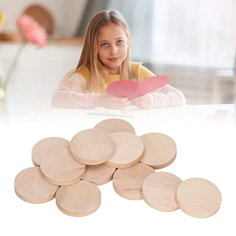 50Pcs Wood Slices 30mm/1.2inch Unfinished Round Wooden Discs Wooden Circle Wooden Tag Wood Blank for Painting Coloring DIY HERCHR