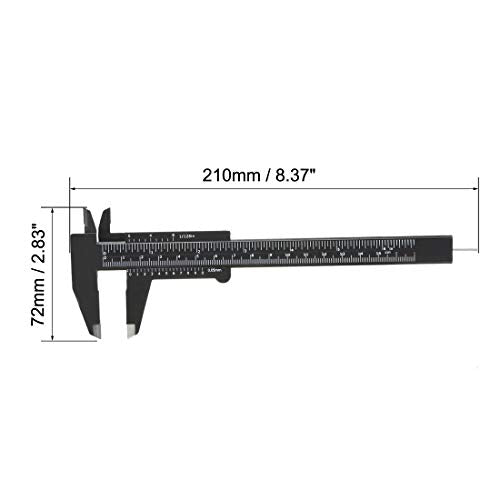 uxcell Vernier Caliper 150mm 6 Inch Metric Mini Double Scale Plastic Ruler Measuring Tool Black uxcell