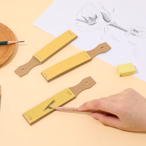 Sandpaper Sharpener,3-Pack Sketch Sandpaper Pencil Sharpeners 6.2x0.9" Pointer Art Drawing Tool Pastel Sticks Drawing Tool for Artist Sketch Beginner - WoodArtSupply