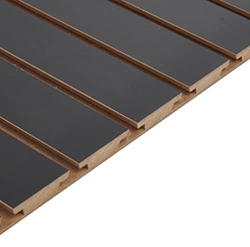 SSWBasics 4 ft x 2 ft Horizontal Black Slatwall Panels for Wall (24"H x 48"L) - Pack of 2 - Garage Wall Organizer Panels and Craft Storage SSWBasics