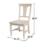 IC International Concepts Panel Back Chair, Unfinished International Concepts