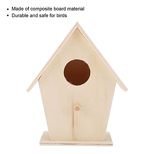 DIY Bird Feeder Houses, Wooden Bird House Unpainted Unfinished Birdhouse Hanging Bird House Hanging Birdhouse for Decorations Indoors Gardens(Single - WoodArtSupply