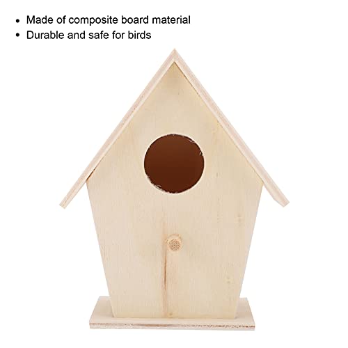 Wooden Bird House, Outside Garden Patio Decorative DIY Bird Feeder Houses Hanging Birdhouse Unfinished Birdhouse for Decorations Indoors