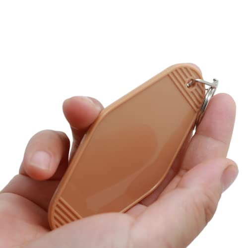 Nwsrayu 10pcs Blank Hotel Keychains Bulk Vintage Motel Keychain Vinyl HTV printing Keychains DIY Keychain tags(Coffee) Nwsrayu