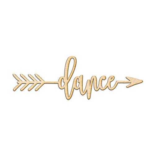 Dance Right Arrow Wood Sign Home Decor Wall Art Hanging Rustic Unfinished 18" x 6" Woodums