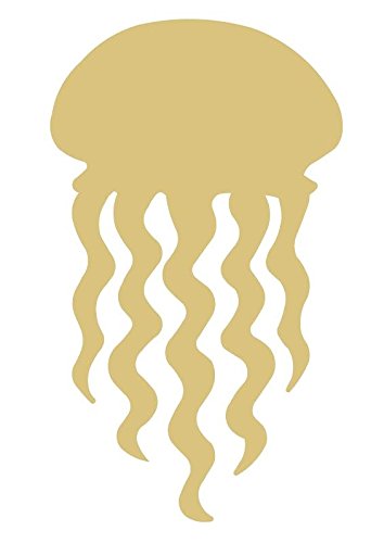 Jellyfish Cutout Unfinished Wood Ocean Stinger Nautical Beach Summer MDF Shape Canvas Style 2 Diverse Woodworking
