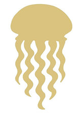 Jellyfish Cutout Unfinished Wood Ocean Stinger Nautical Beach Summer MDF Shape Canvas Style 2 Diverse Woodworking