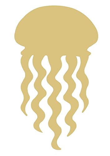 Jellyfish Cutout Unfinished Wood Ocean Stinger Nautical Beach Summer MDF Shape Canvas Style 2 - WoodArtSupply