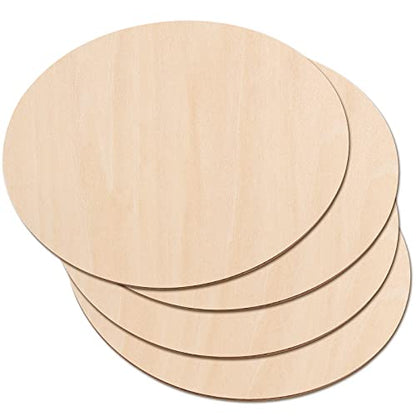 PINGEUI 24 Pieces 12 Inch Round Wood Circles, 0.1 Inch Thick Unfinished Wooden Discs, Blank Wood Rounds Wooden Cutouts for Crafts, Sign Plaque, Home - WoodArtSupply