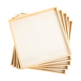 Wooden Nested Serving Trays - Set of 5 Unfinished Trays with Cut-Out Handles for Crafts, Serving, and Home Décor (Square) Creative Hobbies