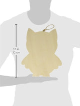 CRAFTWOOD 9190-9301 Wood Plaque W.Hanger Owl, Natural Darice