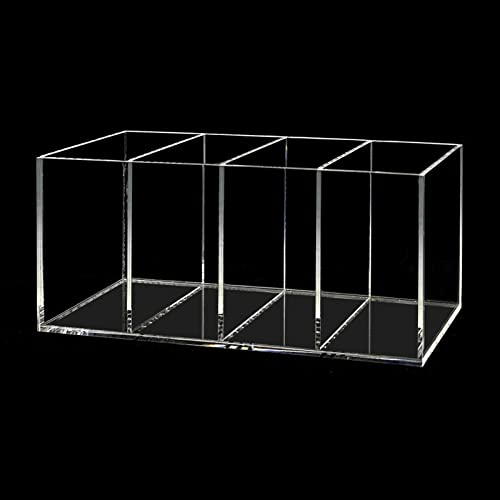 Acrylic Pen Holder 4 Compartments Clear Pencil Holder Organizer Makeup Brush Holder HSYMQ
