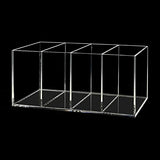 Acrylic Pen Holder 4 Compartments Clear Pencil Holder Organizer Makeup Brush Holder HSYMQ