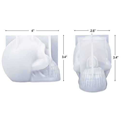 LET'S RESIN Silicone 3D Large Skull Shape Molds, Skeleton Skull Epoxy Resin Mold for Candle Making, Home Decor, Outdoor, Resin Casting Art Crafts
