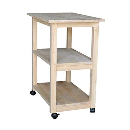 International Concepts Microwave Cart, Unfinished - WoodArtSupply