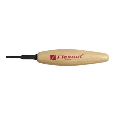 Flexcut Micro Chisel, Razor Sharp High Carbon Cutting Blade, 1/8 Inch (3 mm) for Miniature and Fine Detail Work (MT12) FLEXCUT