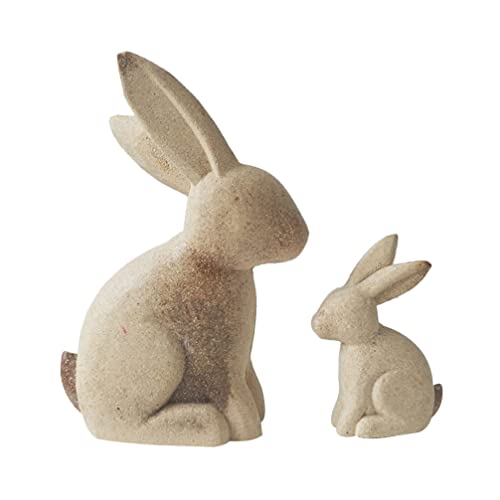 ULTNICE 2PCS Unfinished Wood Animal Ornament Easter Blank Wood Rabbit Peg Doll Figure Rustic Bunny Cutout Table Statue Model Desktop Centerpiece for - WoodArtSupply