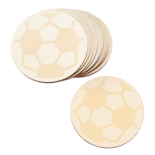 Pack of 24 Unfinished Wood Soccer Ball Cutouts by Factory Direct Craft - Blank Wooden Sports Team Banquet Mascot Cheerleader Art and Craft Activities Factory Direct Craft