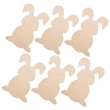 Kisangel 12 pcs Rabbit Shaped Wood Chips Unfinished Wood Bunny Easter Bunny Unfinished Wood Crafts Bunny Unfinished Wood Slices Decor Bunny Hanging Kisangel