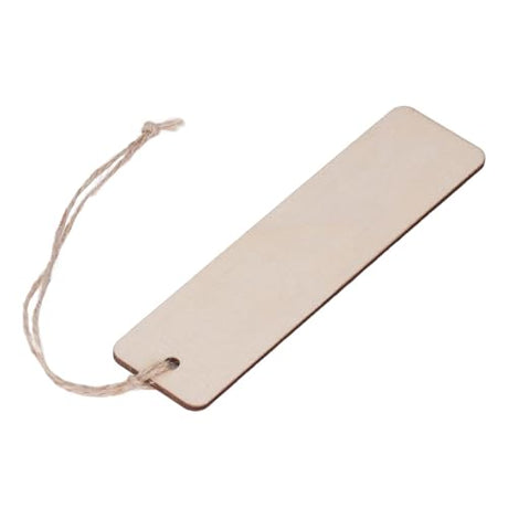 HERCHR Wood Blank Bookmarks,50Pcs Rectangle Blank Hanging Tags Unfinished Wooden Book Markers Wooden Craft Bookmark for Bookmark Gift DIY HERCHR
