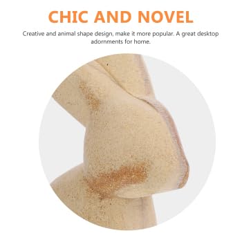 EXCEART 2pcs Easter Decorations Unfinished Wooden Bunny Rabbit Figurines to Paint DIY Easter Wood Crafts Toys Gifts Ornaments for Spring Party EXCEART