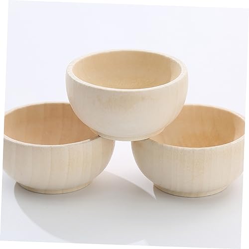 Abaodam 16 pcs small wooden bowl condiment bowls small wood bowls unfinished wooden bowl DIY mini serving bowl unfinished wood bowls wooden bowl for Abaodam