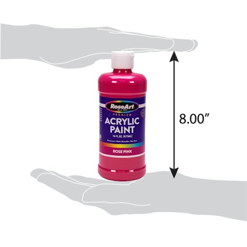 Rose Art acrylic Paint Set – Set of 12 Vibrant Colors in 16oz Bottles Rose Art