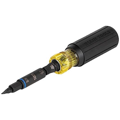 Klein Tools 32500HD Multi-Bit Screwdriver / Nut Driver, Impact Rated 11-in-1 Tool with Phillips, Slotted, Square and Torx Tips - WoodArtSupply