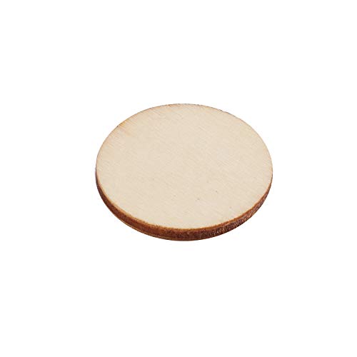 Foraineam 400 Pieces 1 Inch Unfinished Wood Craft Circle Cutouts Round Natural Wooden Disc Circles Slices for DIY Crafts and Decoration Foraineam