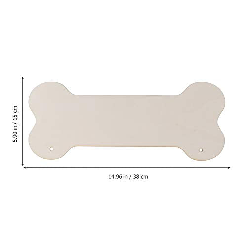 ARTIBETTER Dog Bone Wood Sign Blank Wooden Plaque Unfinished Wood DIY Crafts Hanging Sign for Puppy Pet House Door Wall Decoration 20pcs ARTIBETTER