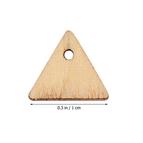 MILISTEN 300pcs Unfinished Wood Pieces with Holes Triangle Wooden Slices DIY Wood Cutouts Blank Wood Pieces Embellishments Gift Tags for Kids