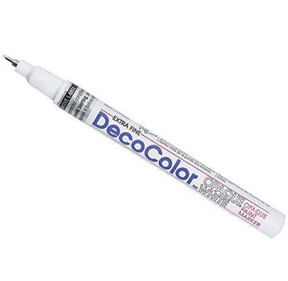 Uchida Marvy Deco Color Extra Fine Opaque Paint Marker Art Supplies, White - WoodArtSupply