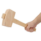 Wooden Mallet, 13.8'' Carpenter Wood Hammer Woodworking Carving Mallet, Manual Ice Hammer Mallet, Damage-Free Striking Tapping Hand Tool (L) Tyenaza